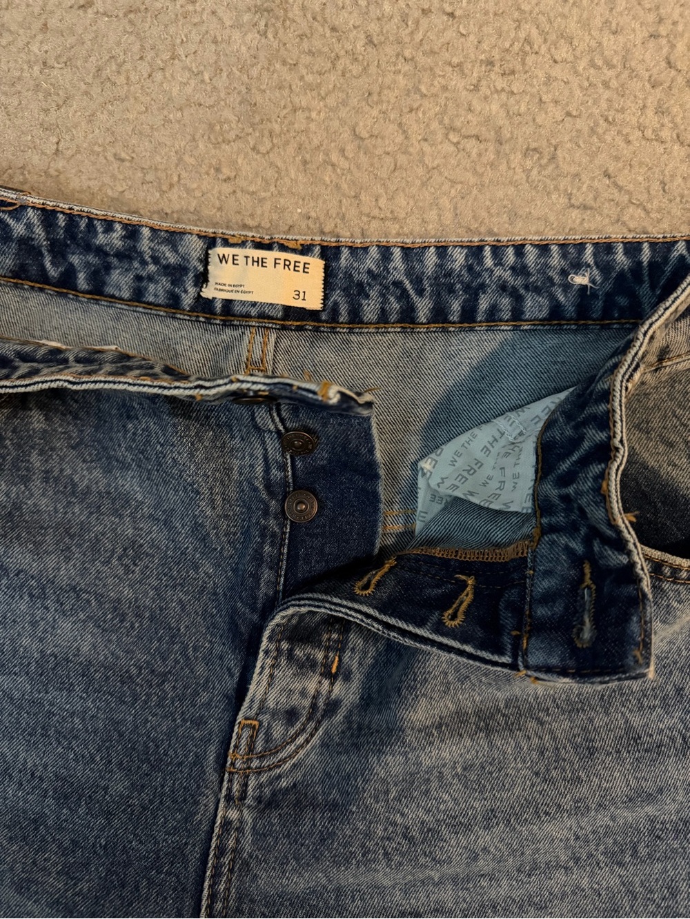 Free People We The Free Deep Trance Dropped Boyfriend Jeans w/FP shop bag☺️ (31) - Picture 3 of 6